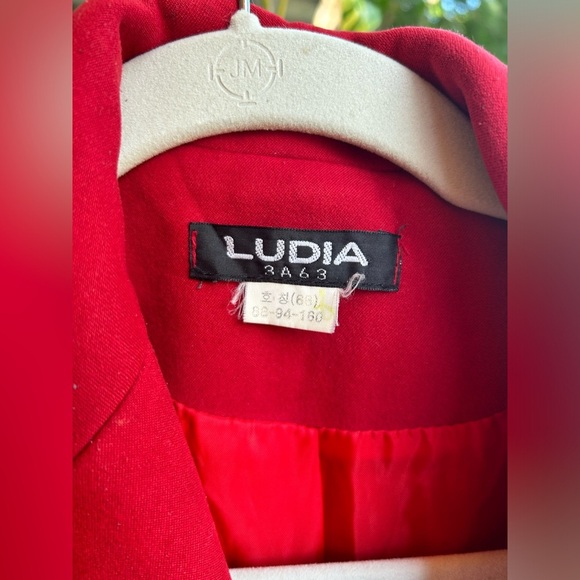 LUDIA Brand Red Button Down Blazer Vintage 80s 90s Suede Lined See Measurements - Picture 2 of 13